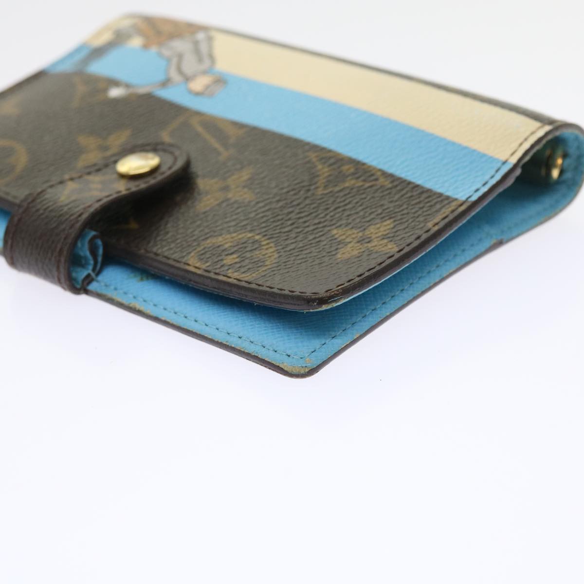 LOUIS VUITTON Monogram Groom Agenda PM Day Planner Cover Blue R20020 bs8905