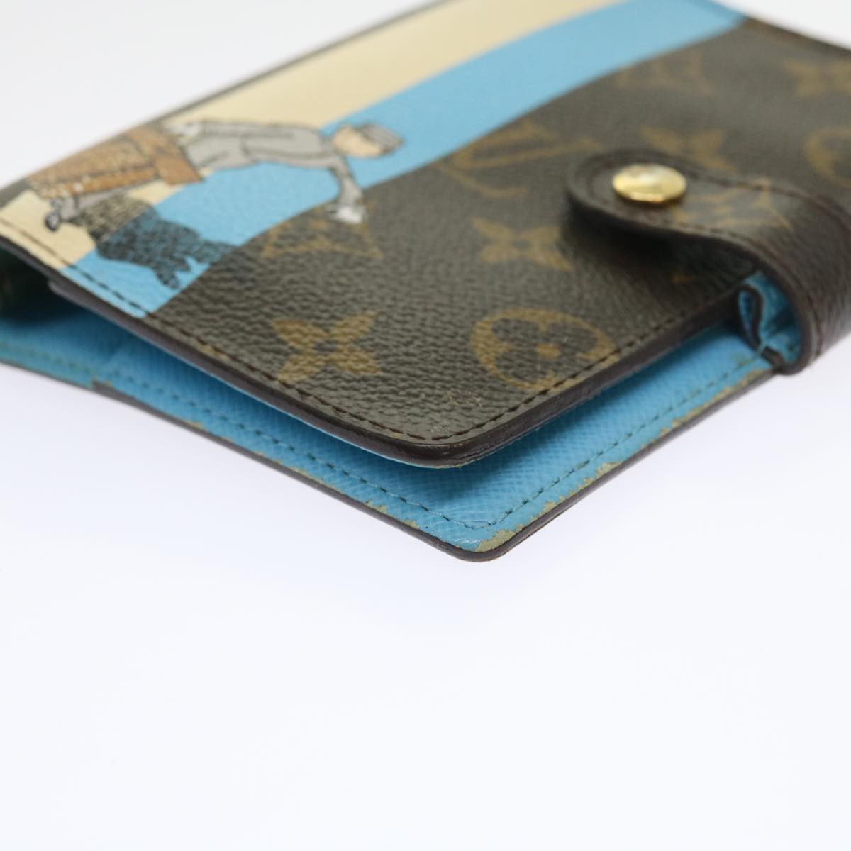 LOUIS VUITTON Monogram Groom Agenda PM Day Planner Cover Blue R20020 bs8905