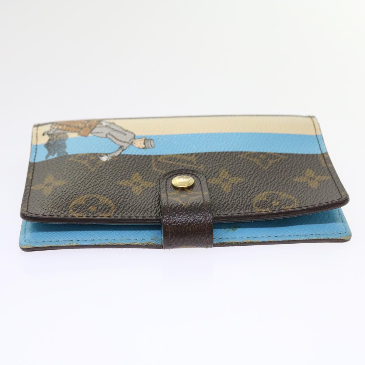 LOUIS VUITTON Monogram Groom Agenda PM Day Planner Cover Blue R20020 bs8905