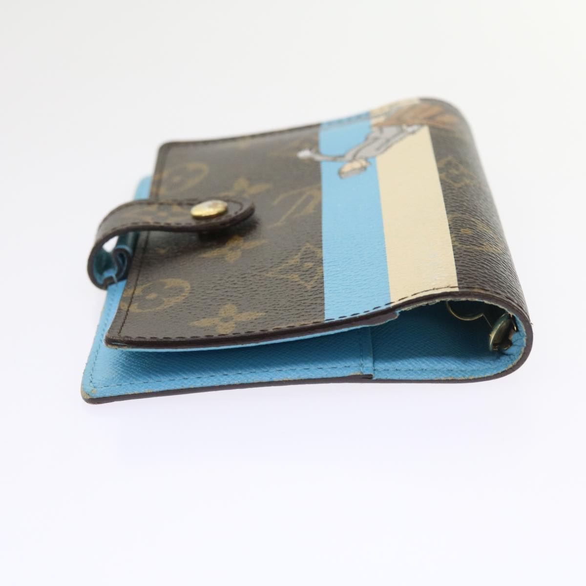 LOUIS VUITTON Monogram Groom Agenda PM Day Planner Cover Blue R20020 bs8905