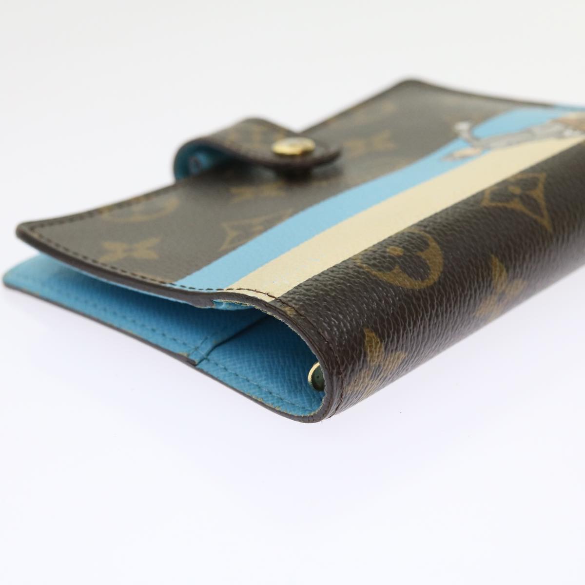 LOUIS VUITTON Monogram Groom Agenda PM Day Planner Cover Blue R20020 bs8905