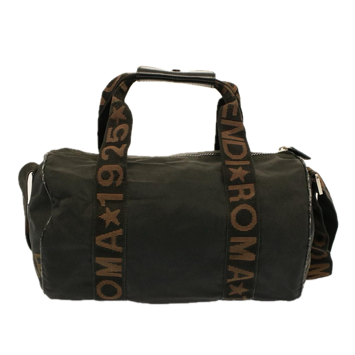 Luxury FendiBoston Bag Nylon 2way Brown Blackbs8911