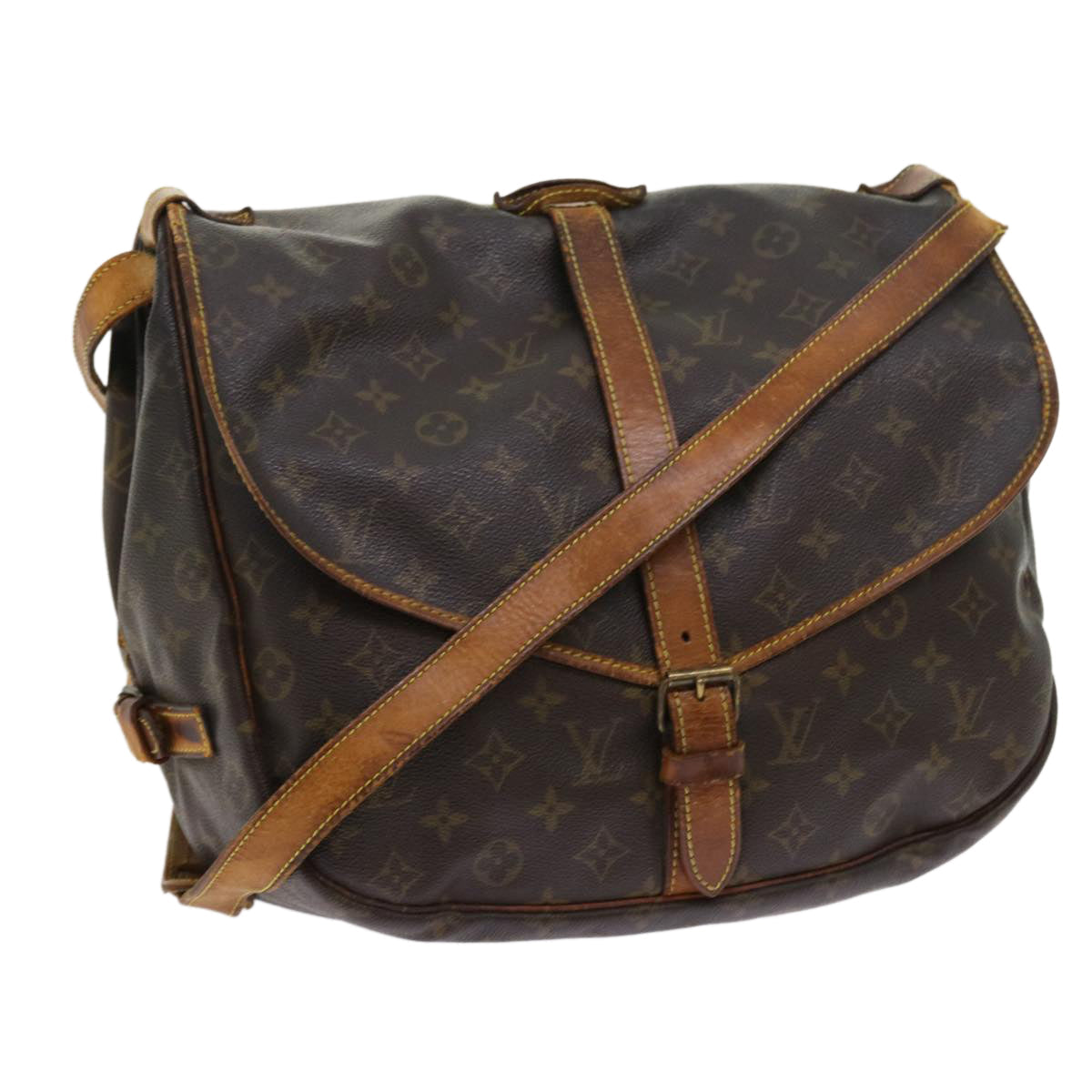 LOUIS VUITTON Monogram Saumur 35 Shoulder Bag M42254 LV bs8963
