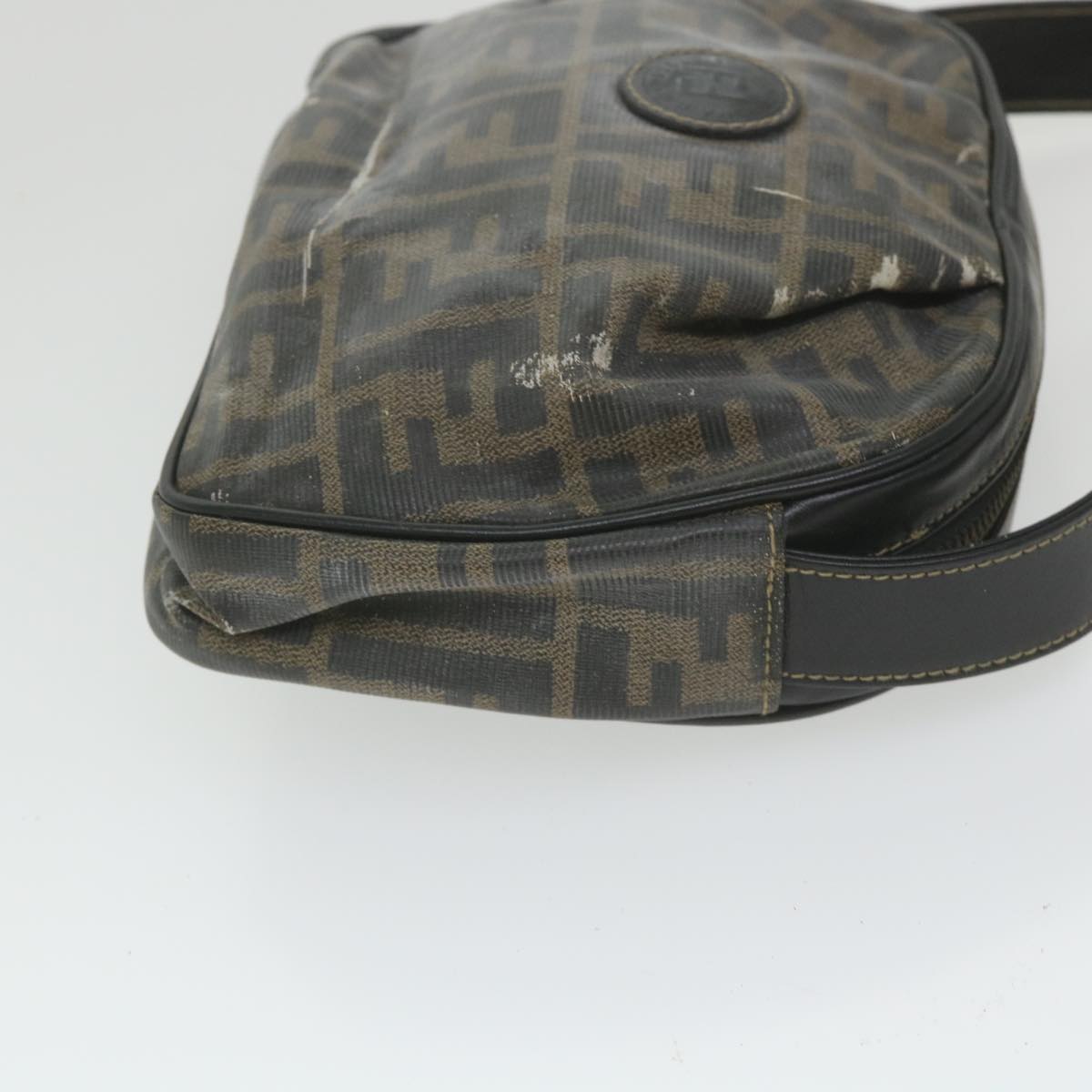 Luxury FendiZucca Canvas Shoulder Bag Coated Canvas Brownbs9073