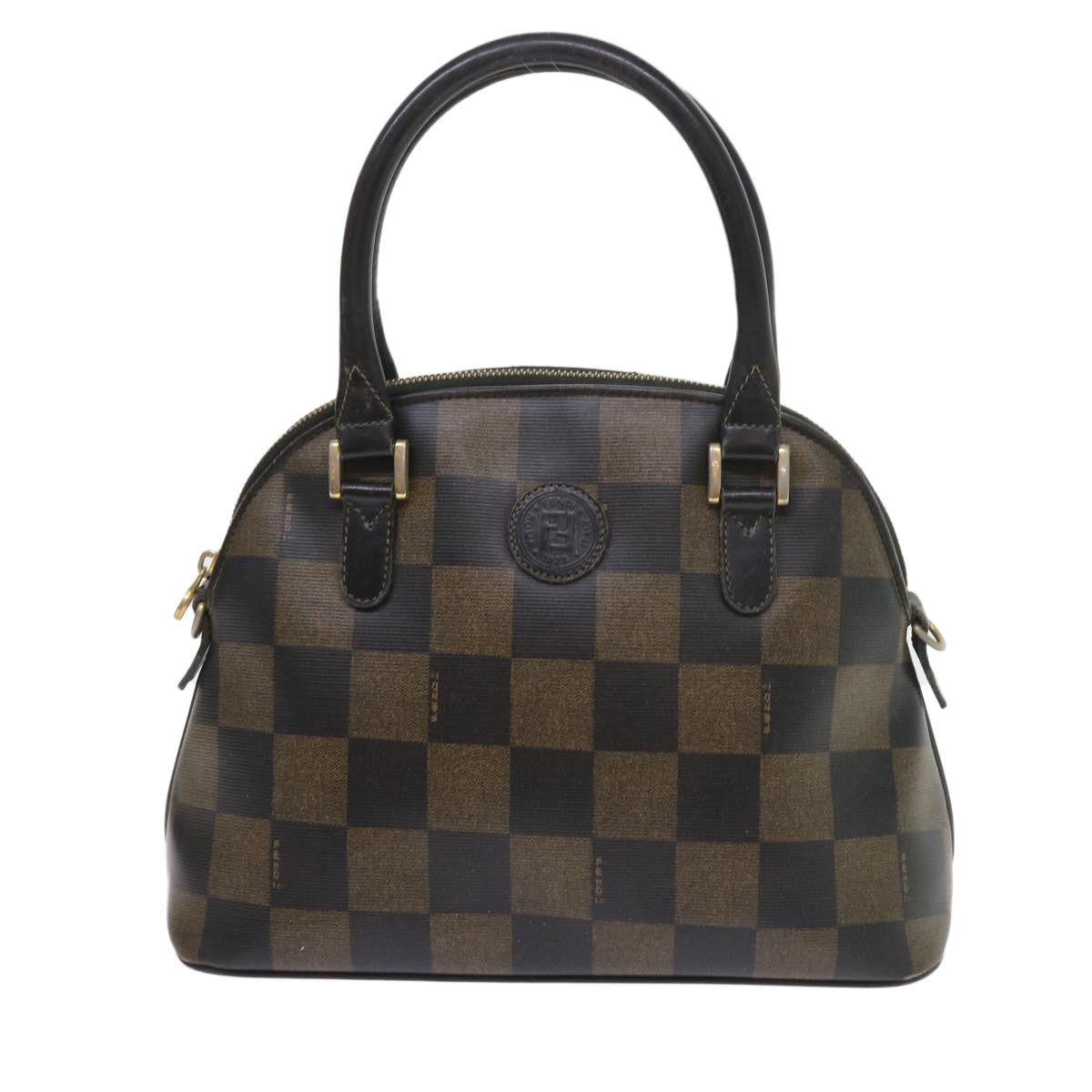 Luxury FendiPecan Canvas Hand Bag Coated Canvas 3Set Brown Blackbs9108
