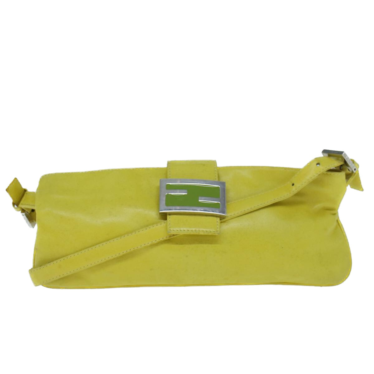 Luxury FendiMamma Baguette Shoulder Bag Leather Yellow 2354 26685 008bs9132