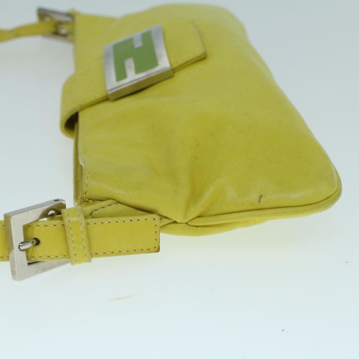 Luxury FendiMamma Baguette Shoulder Bag Leather Yellow 2354 26685 008bs9132