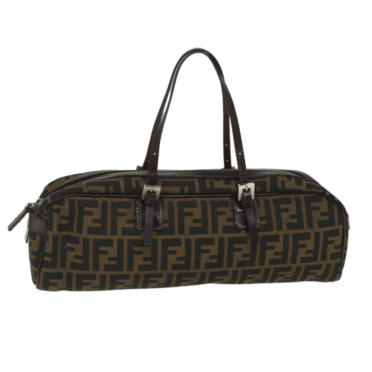 Luxury FendiZucca Canvas Shoulder Bag Brown 71 16560 0 012bs9134