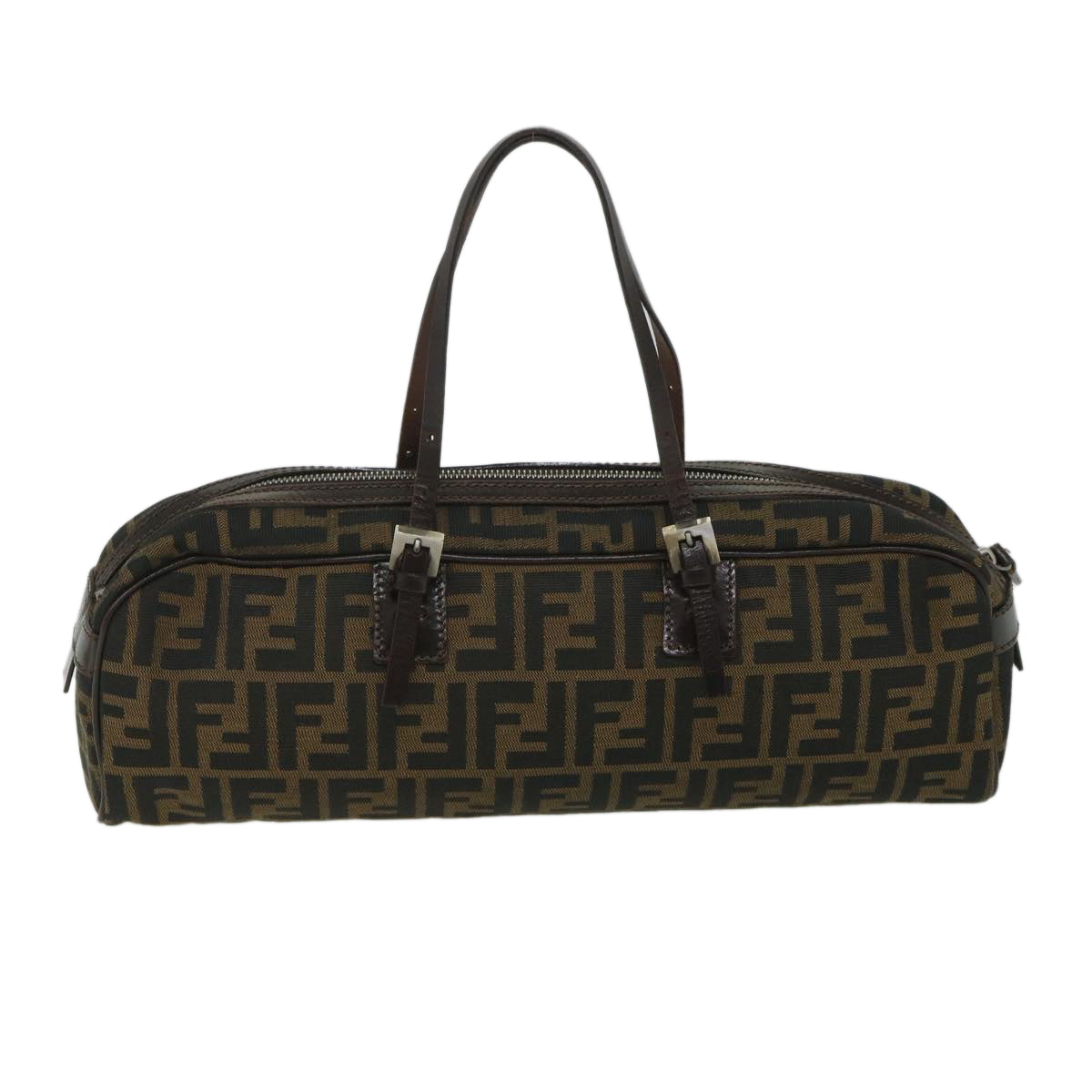 Luxury FendiZucca Canvas Shoulder Bag Brown 71 16560 0 012bs9134