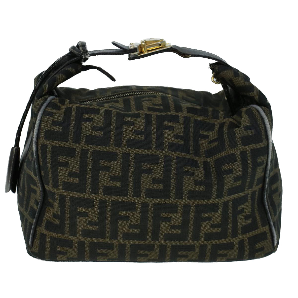 Luxury FendiZucca Canvas Hand Bag Black Brownbs9136