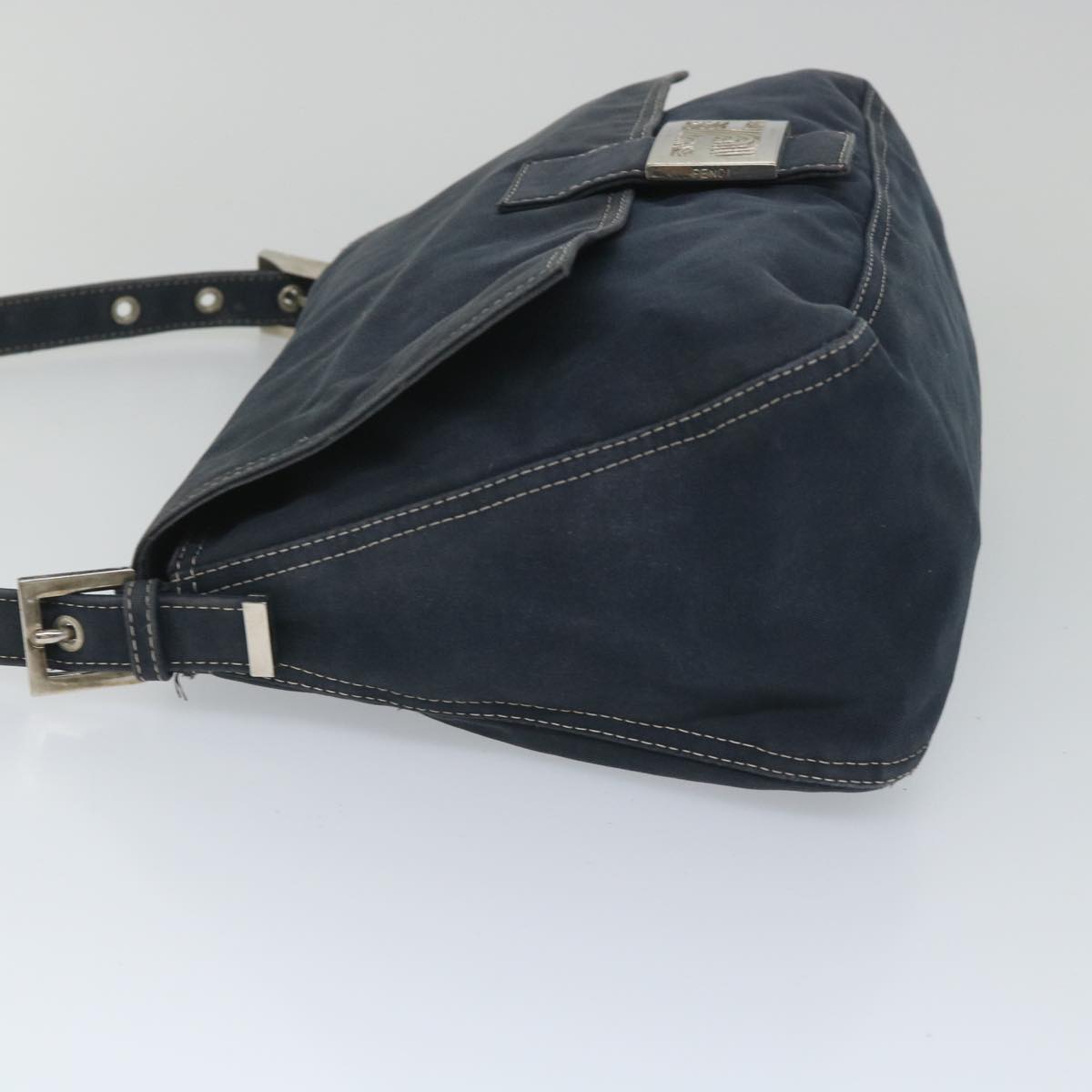 Luxury FendiMamma Baguette Shoulder Bag Canvas Navybs9180