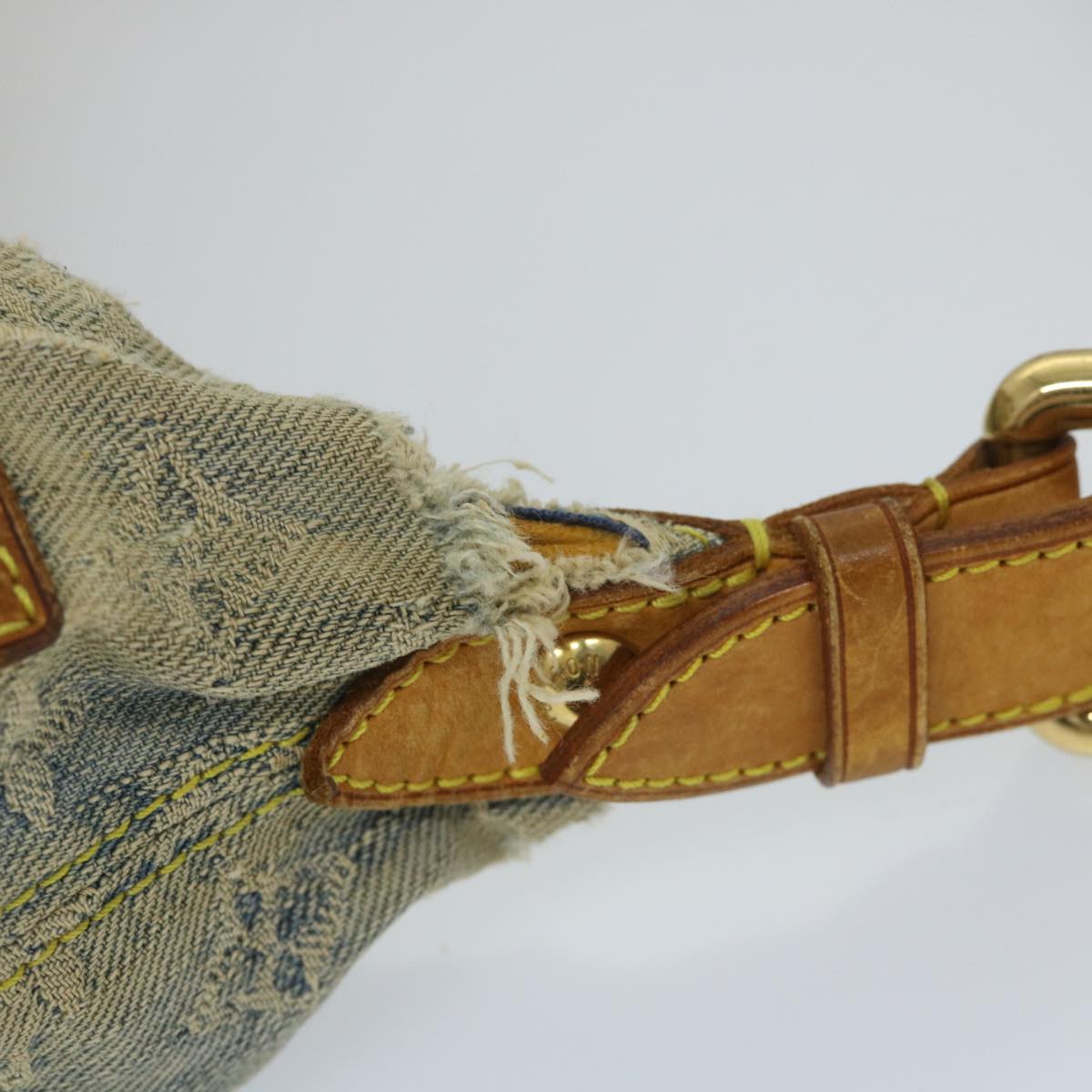 LOUIS VUITTON Monogram Denim Buggy PM Shoulder Bag Blue M95049 LV bs9187