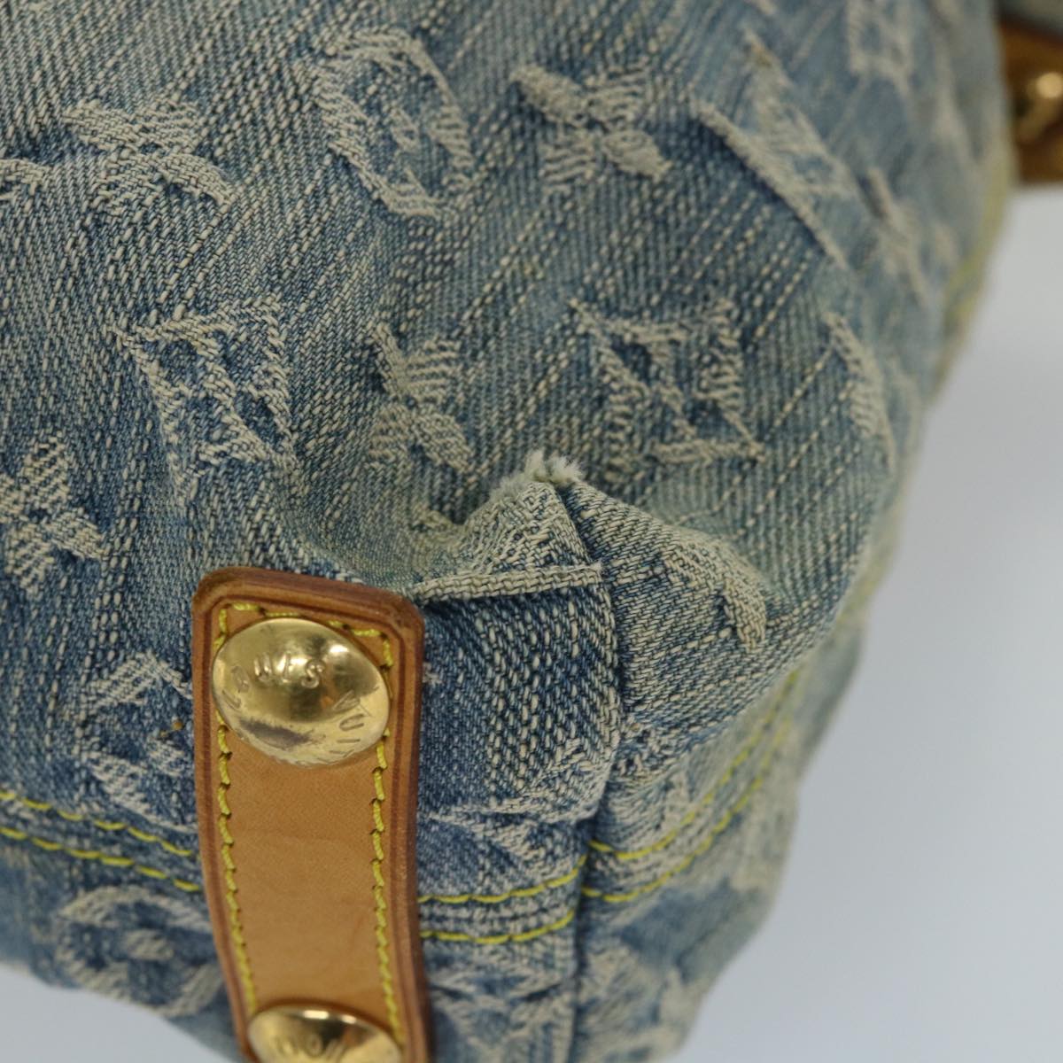 LOUIS VUITTON Monogram Denim Buggy PM Shoulder Bag Blue M95049 LV bs9187