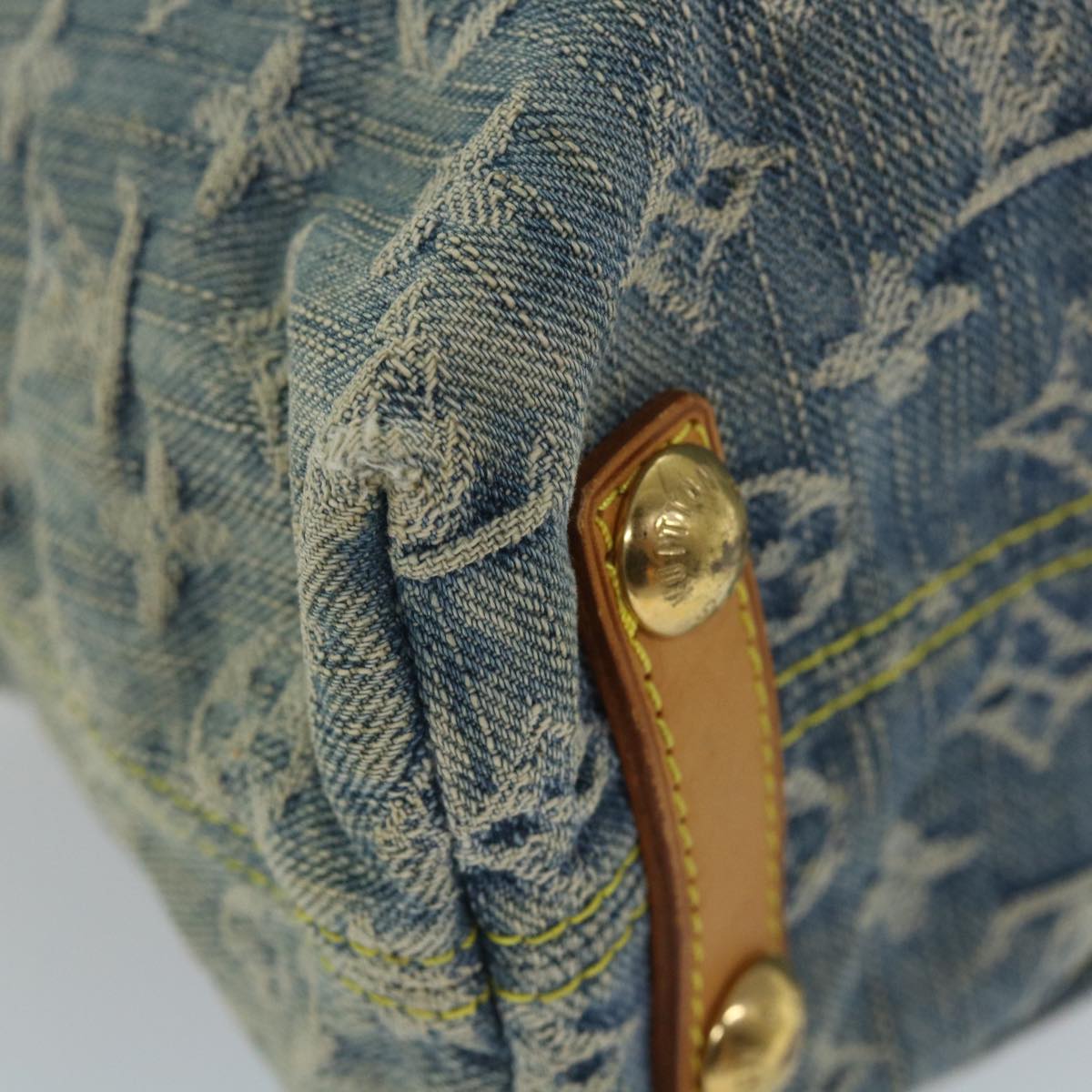 LOUIS VUITTON Monogram Denim Buggy PM Shoulder Bag Blue M95049 LV bs9187