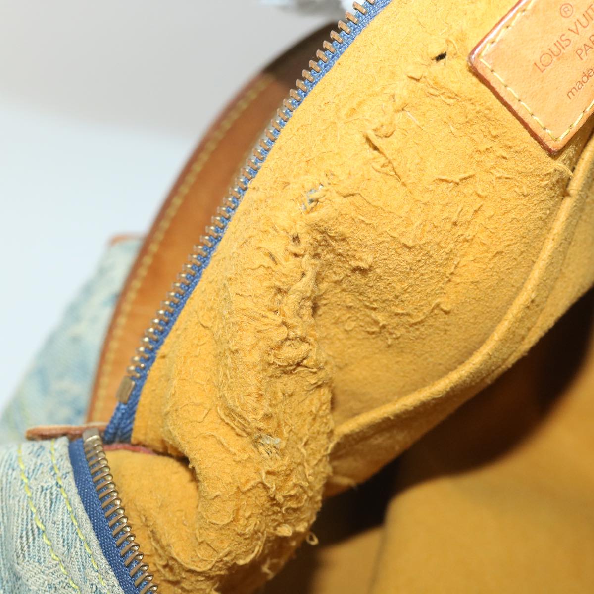 LOUIS VUITTON Monogram Denim Buggy PM Shoulder Bag Blue M95049 LV bs9187