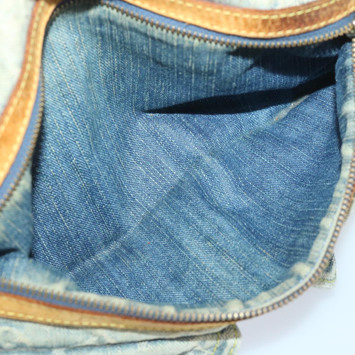 LOUIS VUITTON Monogram Denim Buggy PM Shoulder Bag Blue M95049 LV bs9187