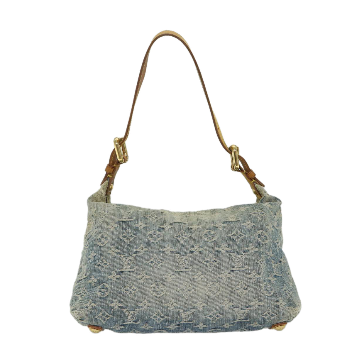 LOUIS VUITTON Monogram Denim Buggy PM Shoulder Bag Blue M95049 LV bs9187