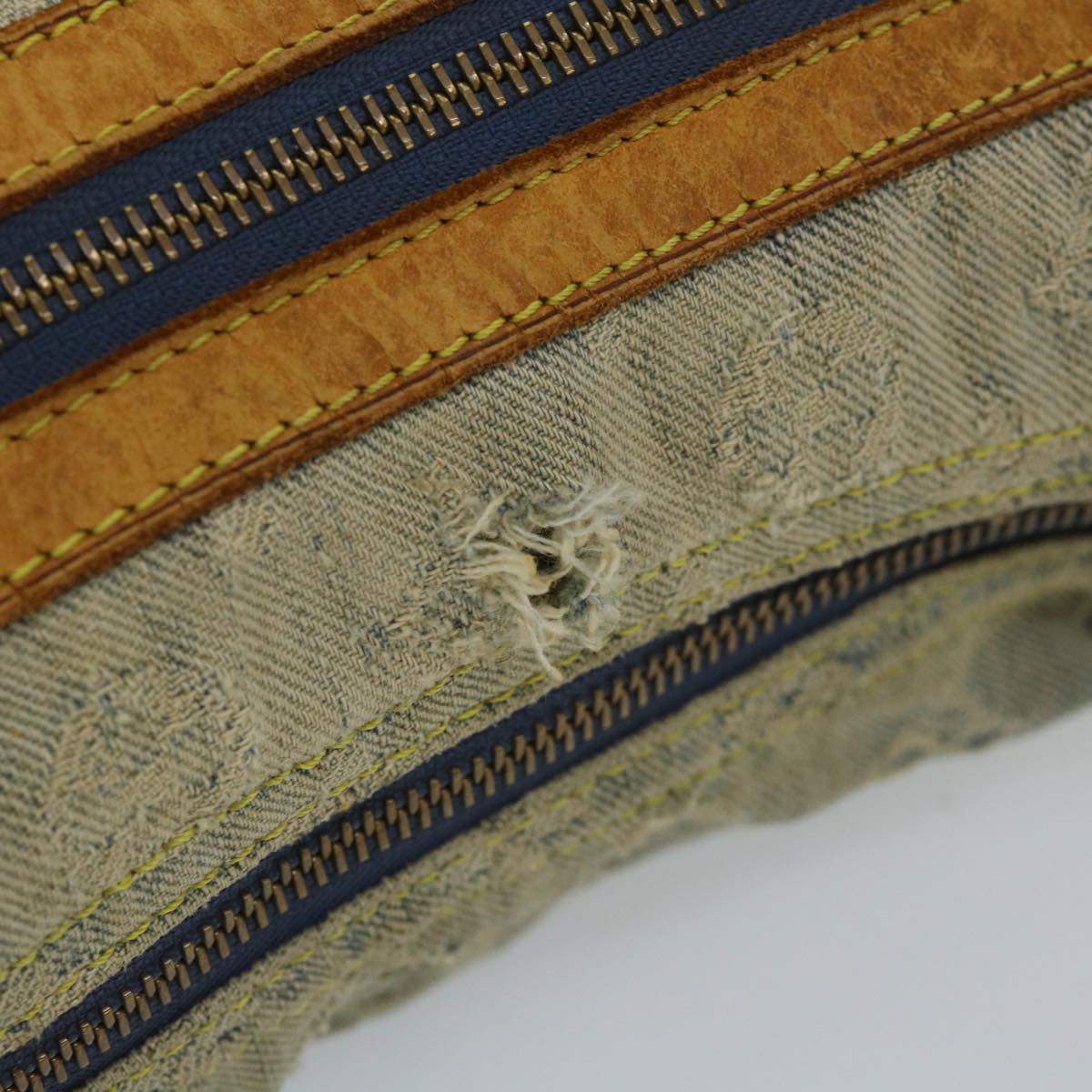 LOUIS VUITTON Monogram Denim Buggy PM Shoulder Bag Blue M95049 LV bs9187