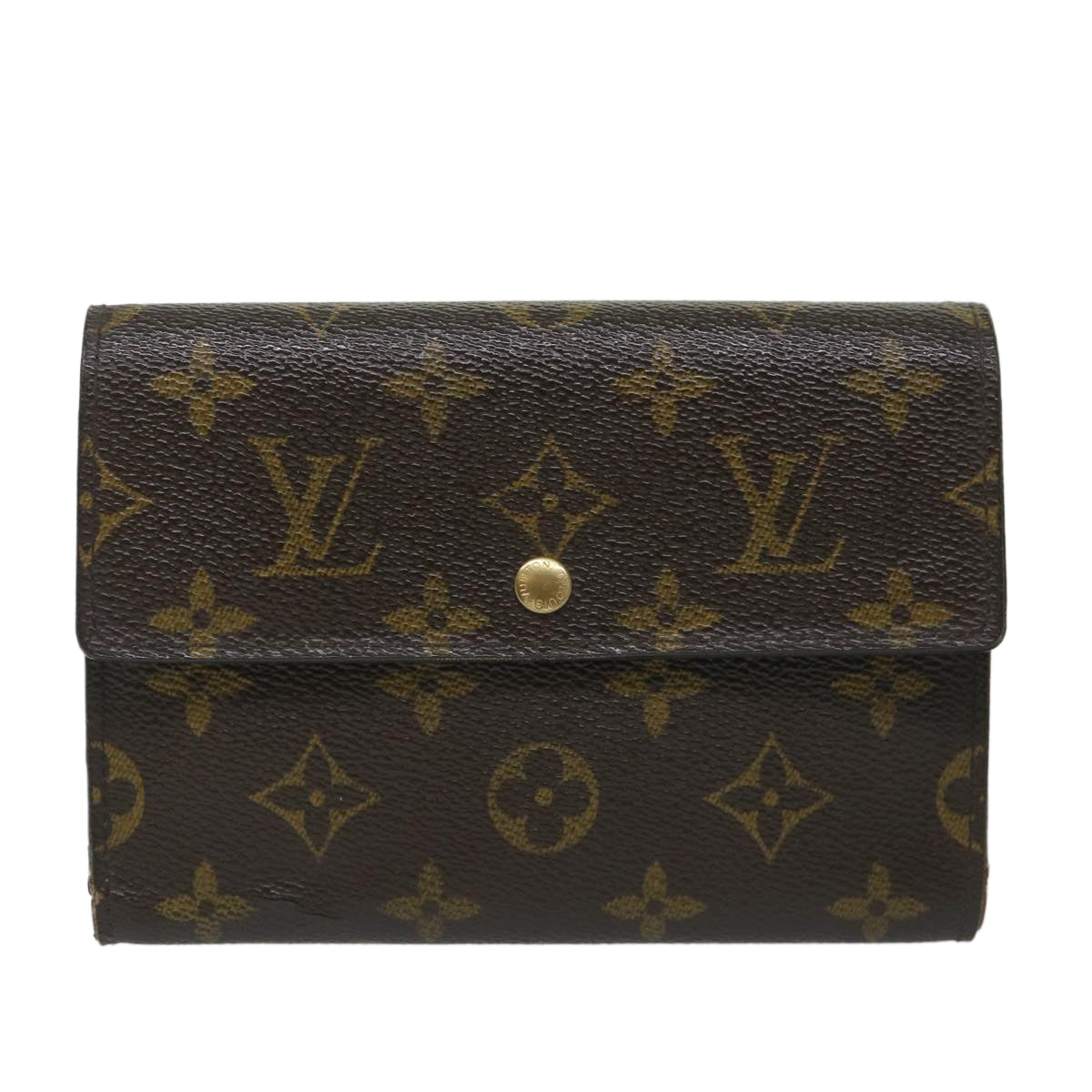 LOUIS VUITTON Monogram Porte Tresor Etui Chequier Wallet M61200 LV bs9204