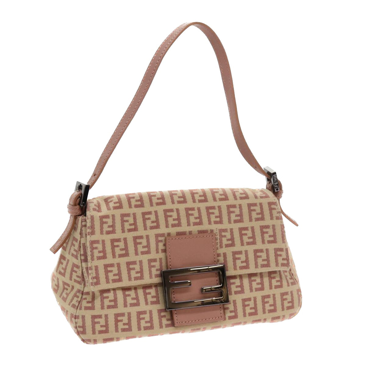 Luxury FendiZucchino Canvas Mamma Baguette Shoulder Bag Pinkbs9221