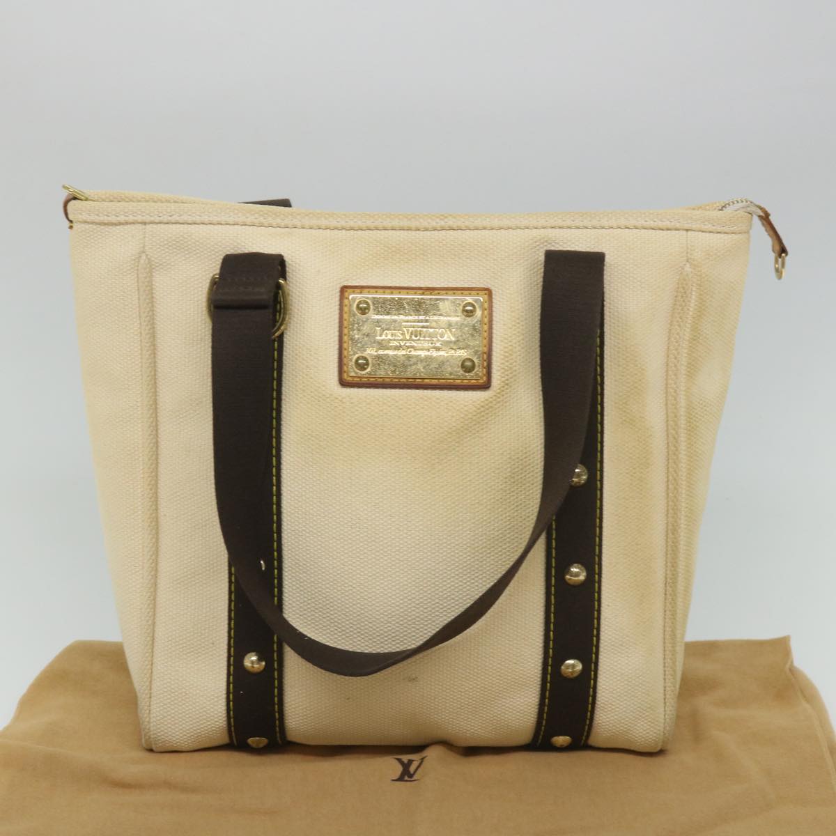 LOUIS VUITTON Cabas MM Antigua Tote Bag Brown Beige M40036 LV bs9256