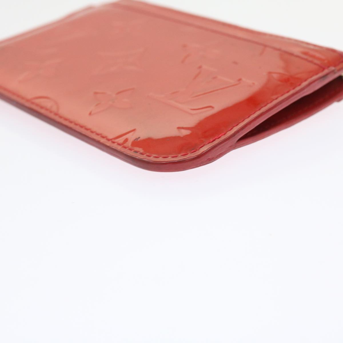 LOUIS VUITTON Monogram Vernis Pochette Cles NM Coin Purse Red M90220 bs9262
