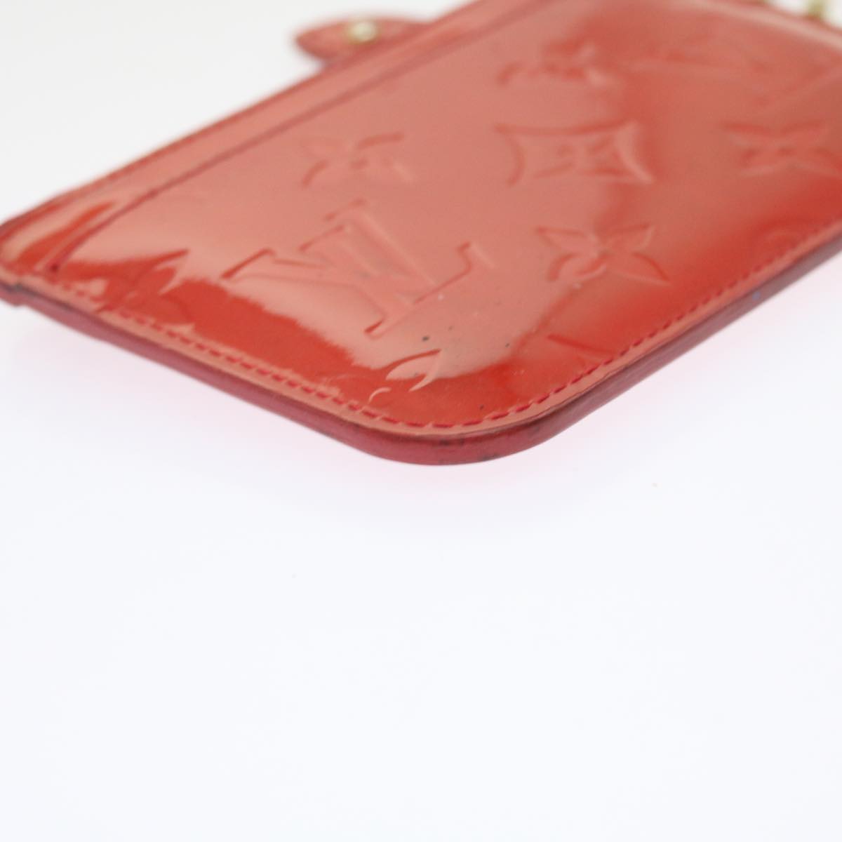 LOUIS VUITTON Monogram Vernis Pochette Cles NM Coin Purse Red M90220 bs9262