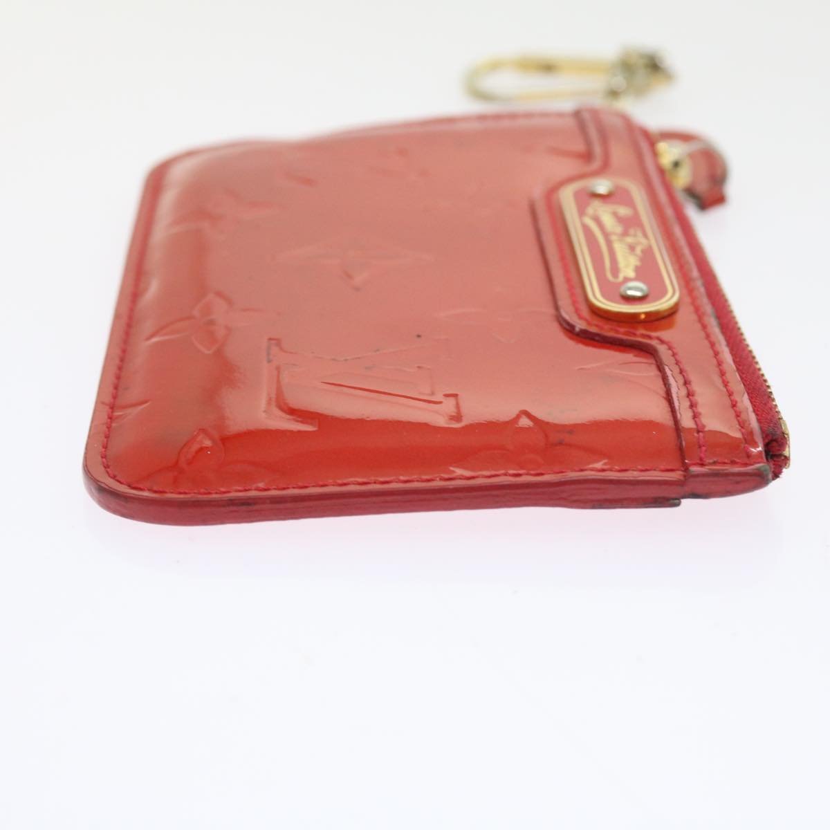 LOUIS VUITTON Monogram Vernis Pochette Cles NM Coin Purse Red M90220 bs9262