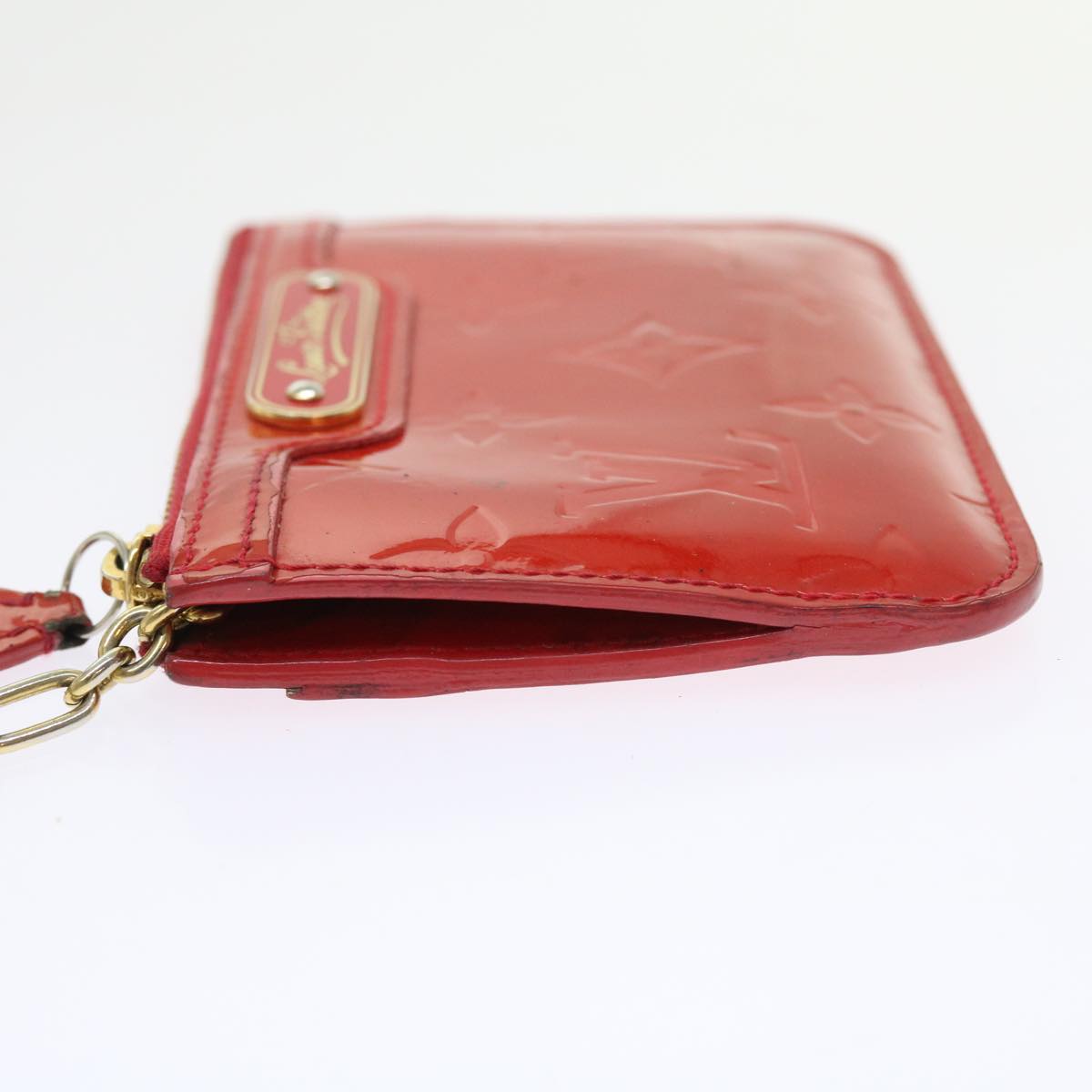 LOUIS VUITTON Monogram Vernis Pochette Cles NM Coin Purse Red M90220 bs9262
