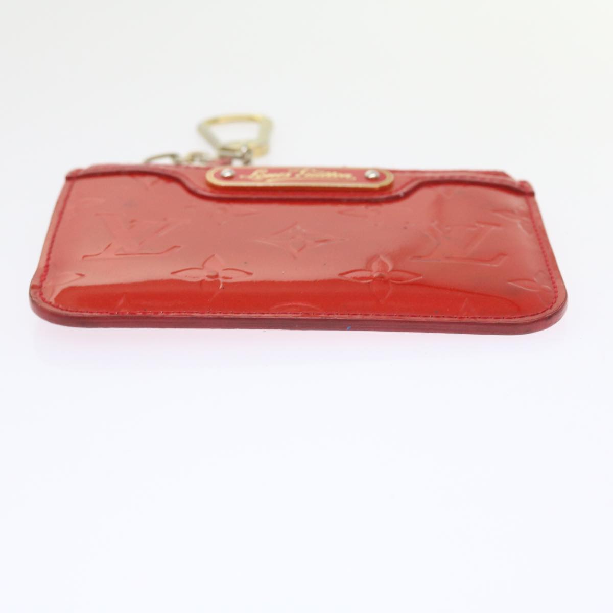 LOUIS VUITTON Monogram Vernis Pochette Cles NM Coin Purse Red M90220 bs9262