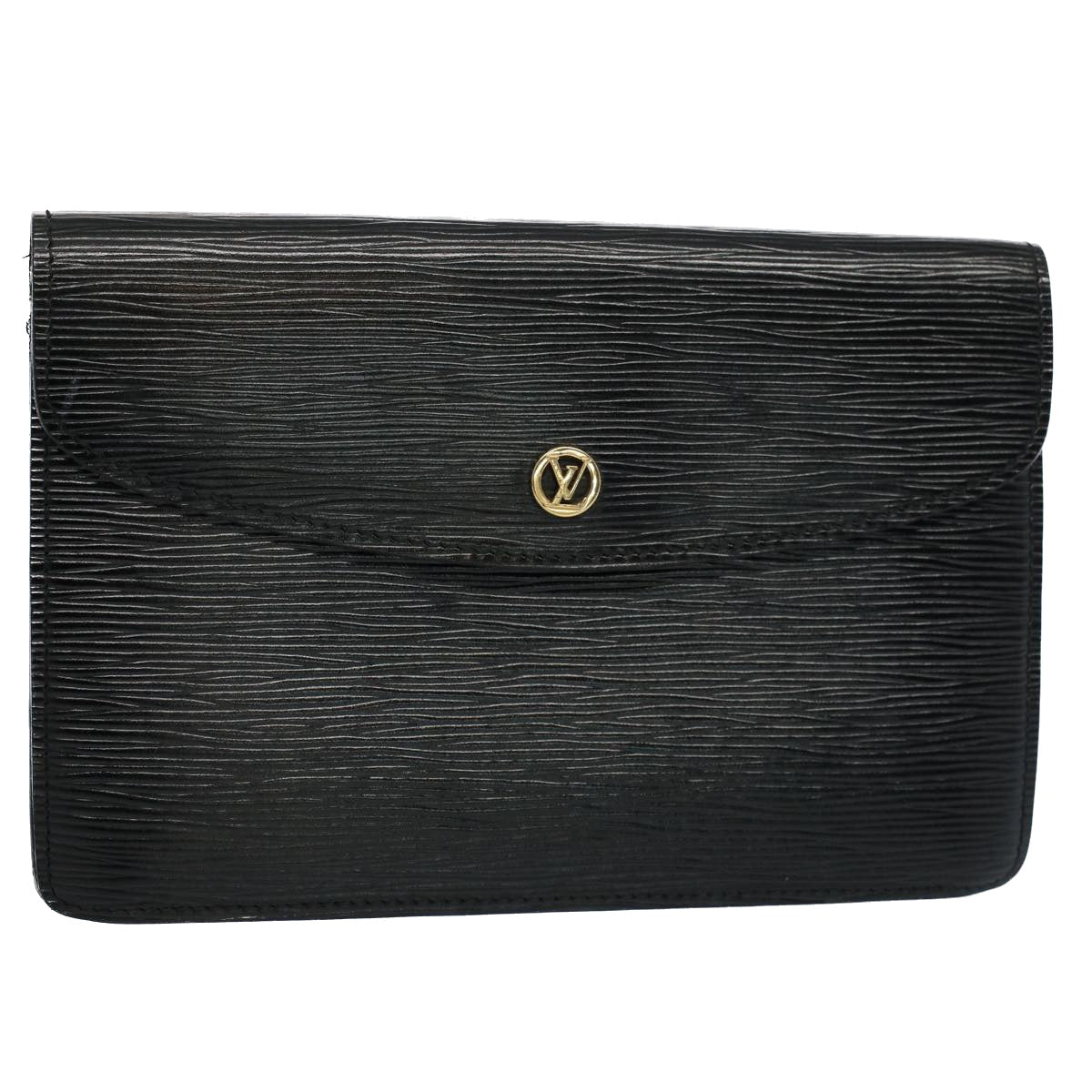 LOUIS VUITTON Epi Montaigne 23 Clutch Bag Black M52662 LV bs9285