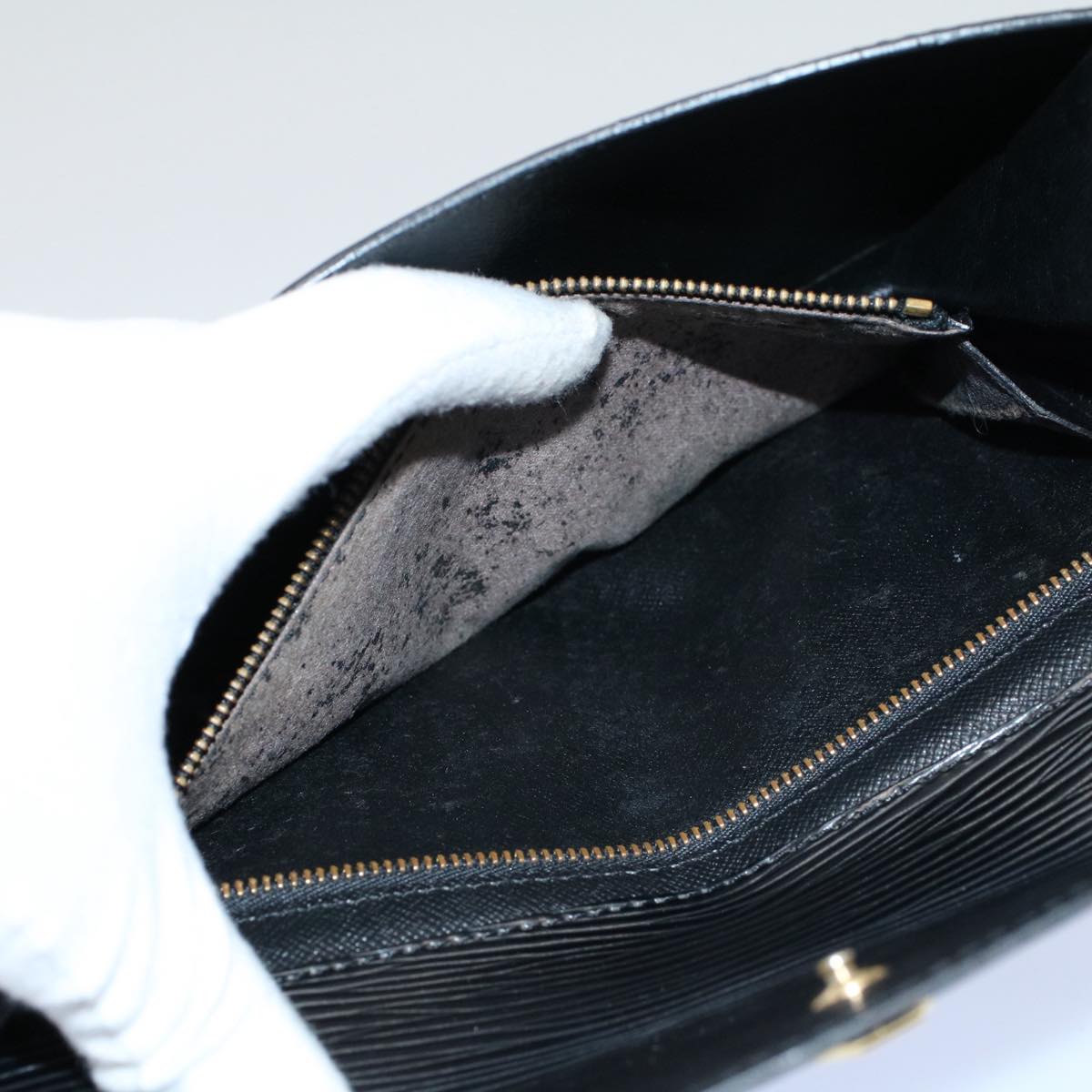LOUIS VUITTON Epi Montaigne 23 Clutch Bag Black M52662 LV bs9285