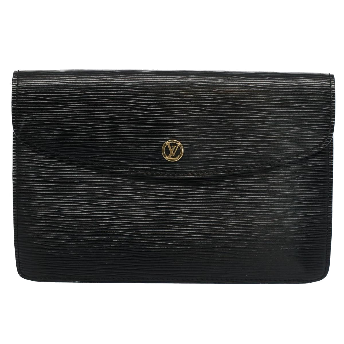 LOUIS VUITTON Epi Montaigne 23 Clutch Bag Black M52662 LV bs9285