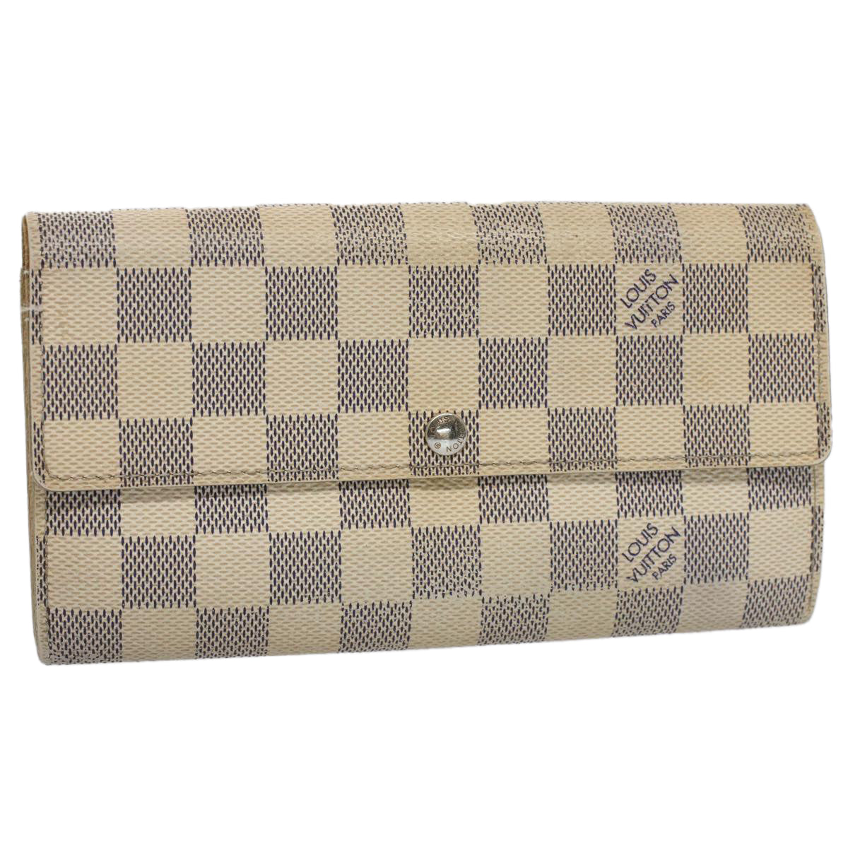 LOUIS VUITTON Damier Azur Portefeuille Sarah Long Wallet N63208 LV bs9313