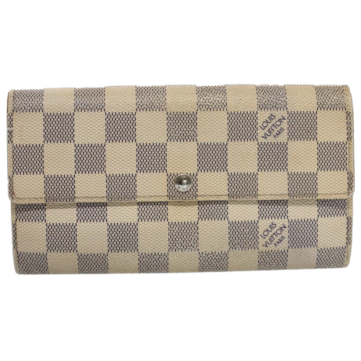 LOUIS VUITTON Damier Azur Portefeuille Sarah Long Wallet N63208 LV bs9313