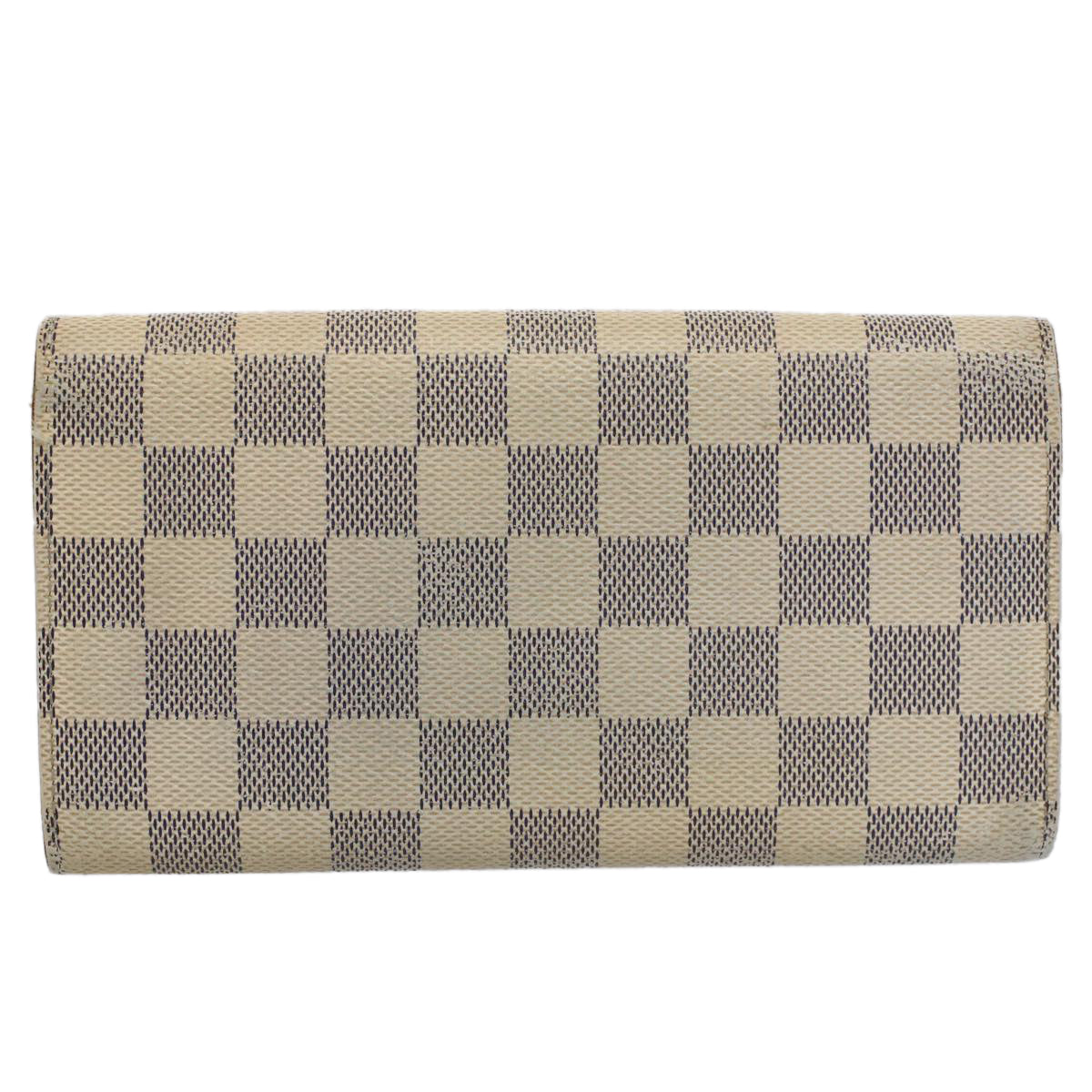 LOUIS VUITTON Damier Azur Portefeuille Sarah Long Wallet N63208 LV bs9313