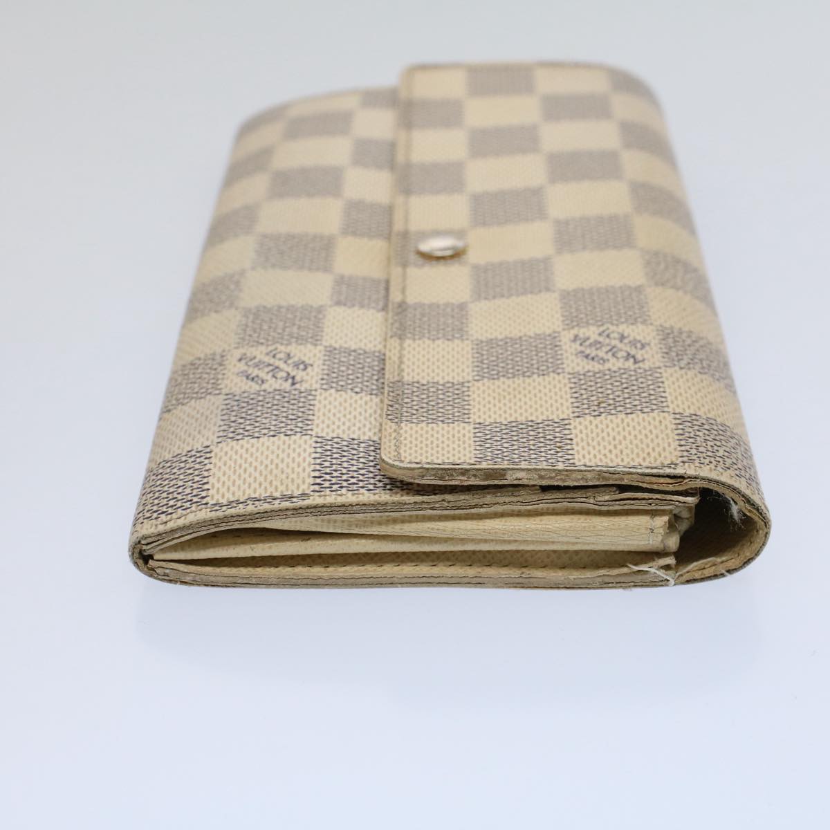 LOUIS VUITTON Damier Azur Portefeuille Sarah Long Wallet N63208 LV bs9313
