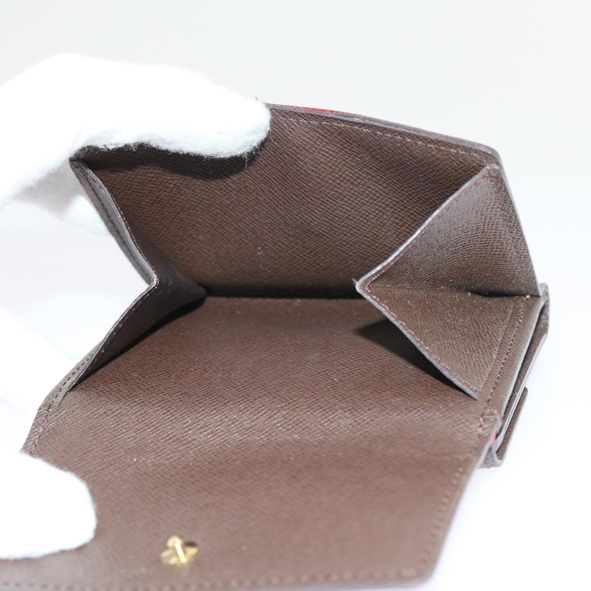 LOUIS VUITTON Damier Ebene Portefeuille Elise Wallet N61654 LV bs9316