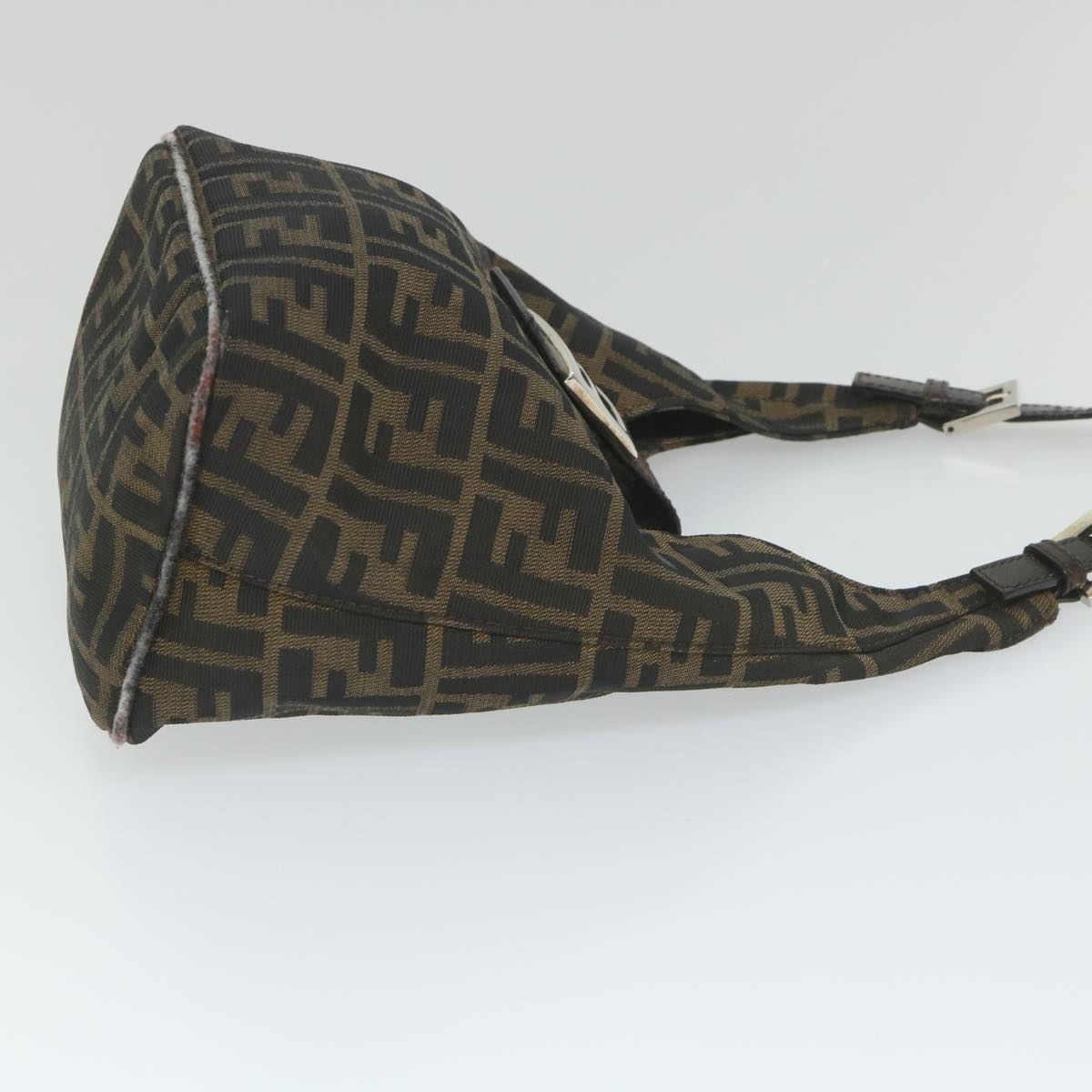 Luxury FendiZucca Canvas Mamma Baguette Shoulder Bag Black Brownbs9333