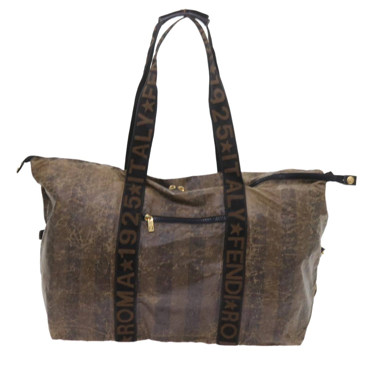 Luxury FendiPecan Canvas Shoulder Pouch Hand Bag Coated Canvas 4Set Brownbs9654