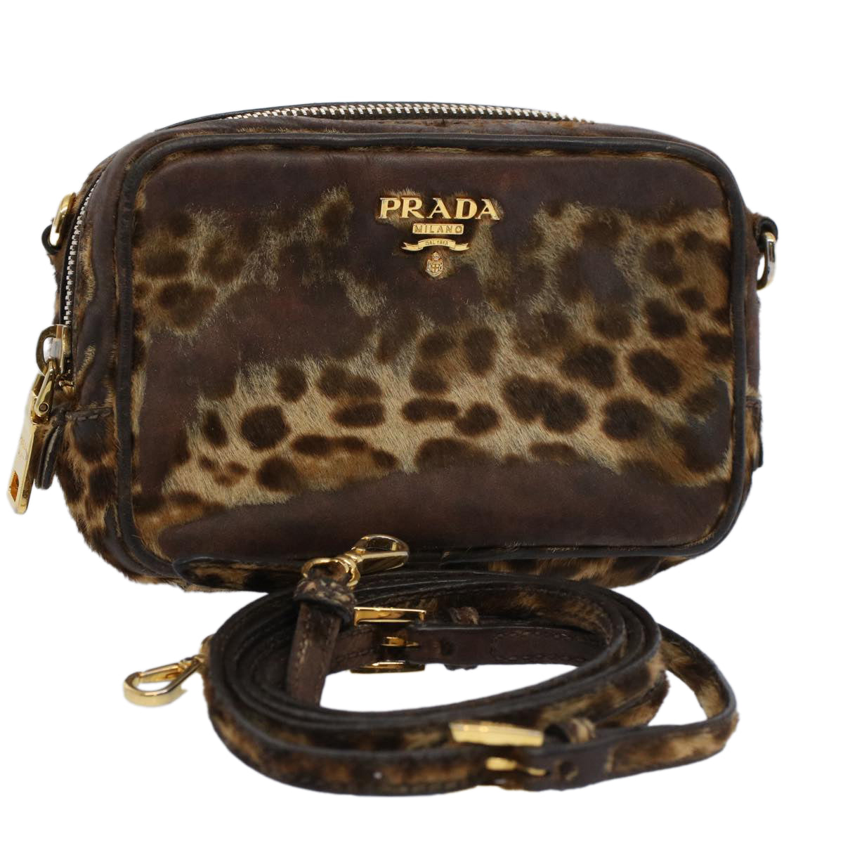 Luxury FendiShoulder Pouch Harako leather Brownbs9762