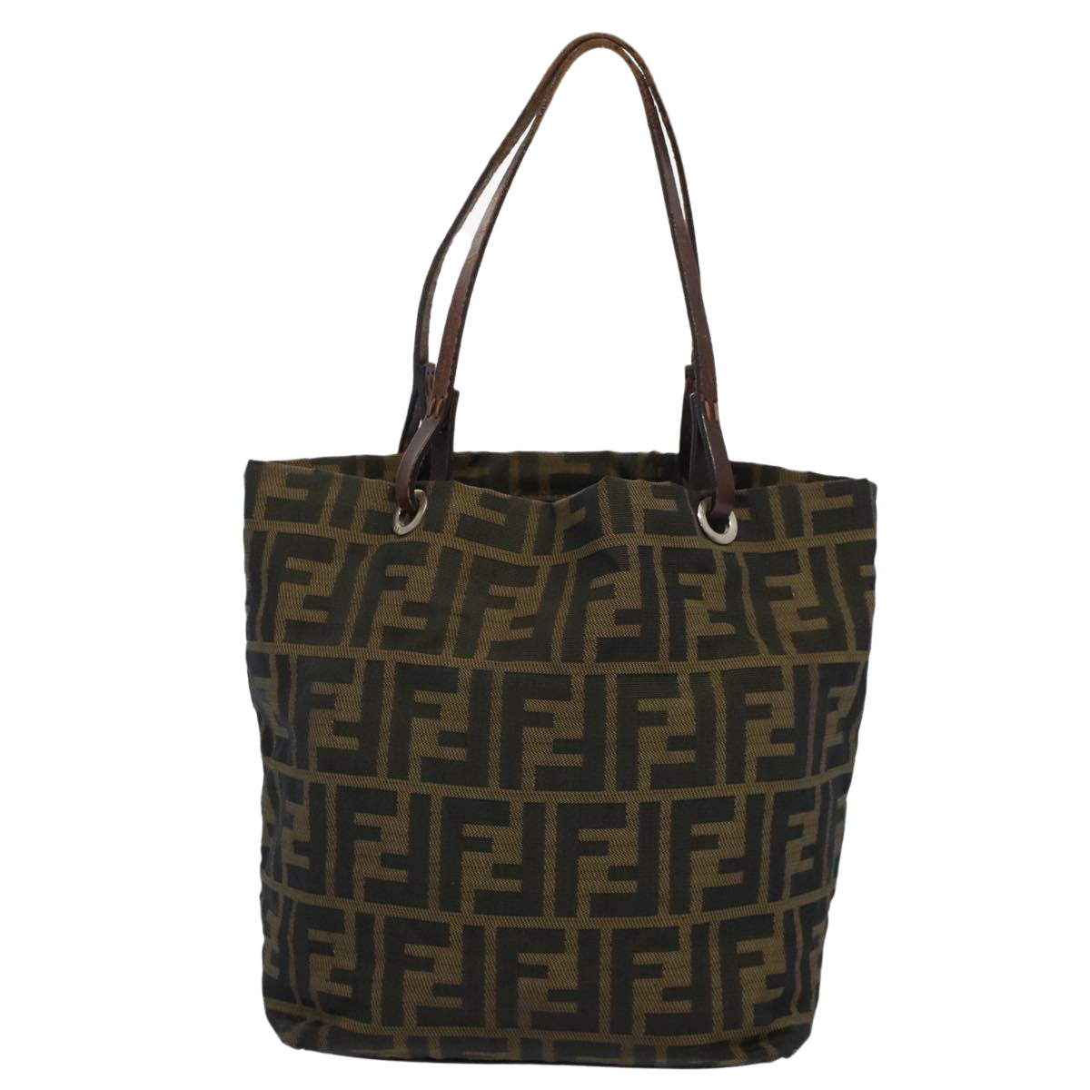 Luxury FendiZucca Canvas Tote Bag Black Brownbs9796