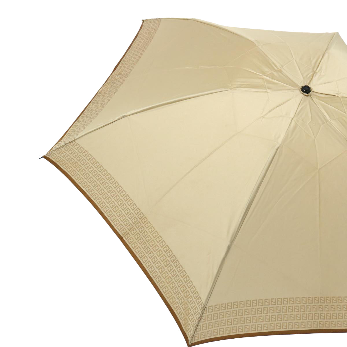 Luxury FendiZucchino Canvas folding Umbrella Nylon Gold Beigebs9905