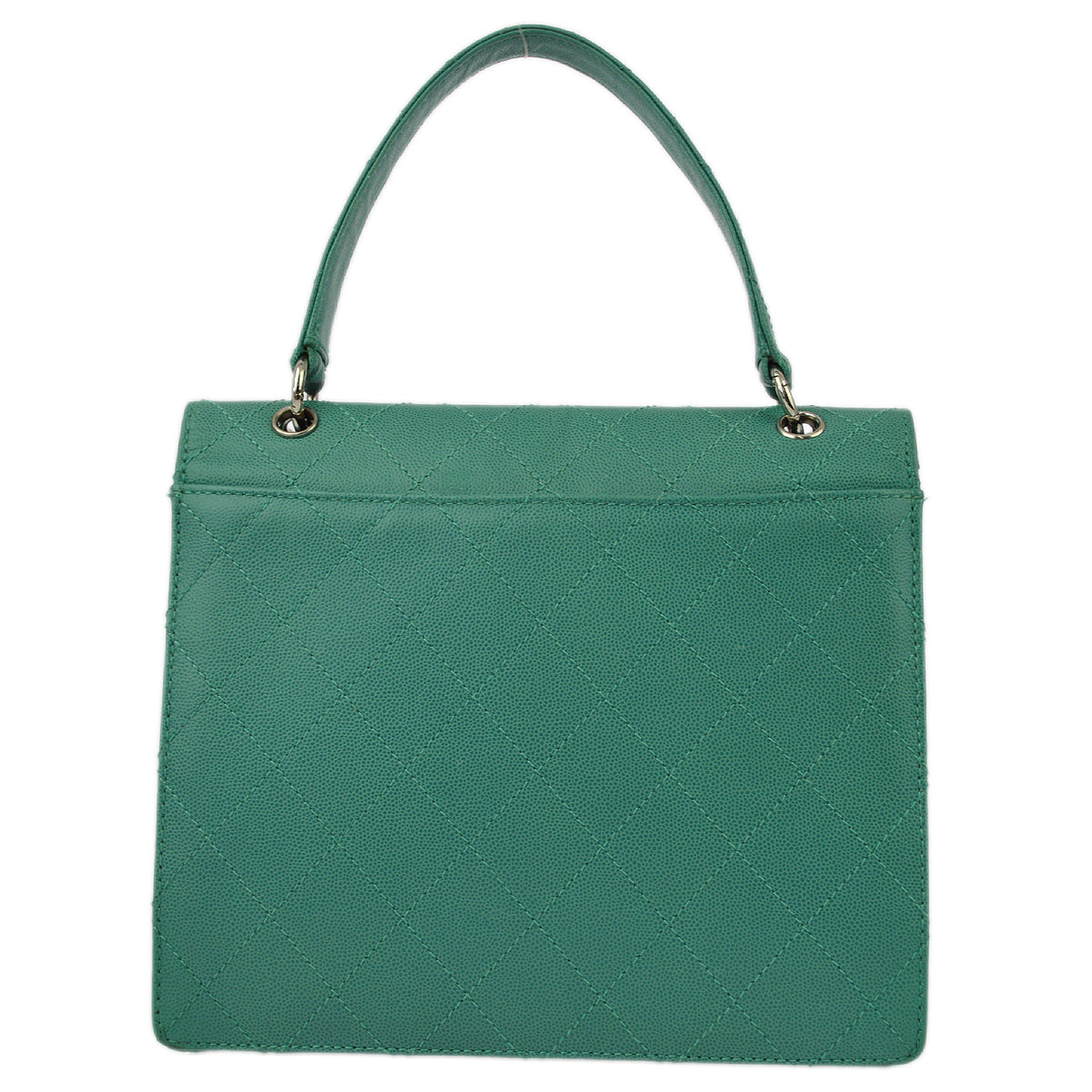 Chanel Green Caviar Letter Flap Handbag