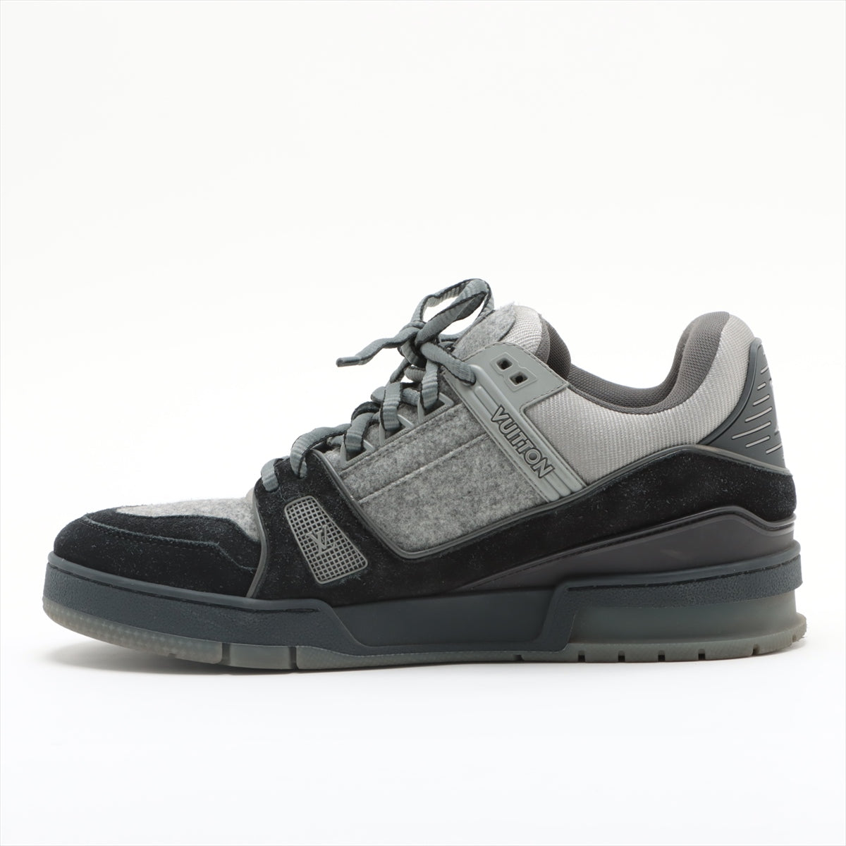 Louis Vuitton LV Trainer Line 19 Years Wool Trainers 7 1/2  Grey NV0169 ed Switched Switched