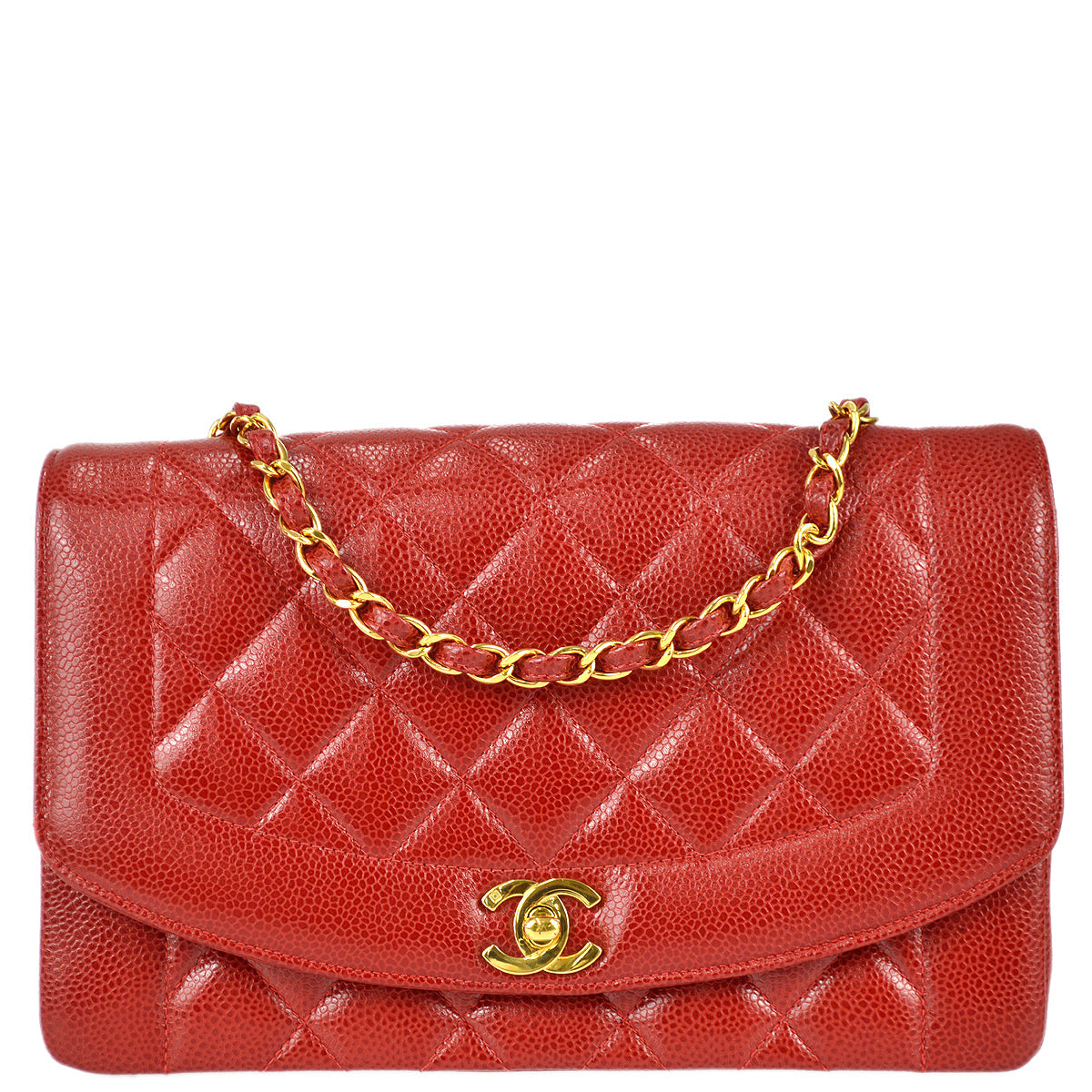 Luxury Chanel 1994-1996 Caviar Medium Diana Shoulder Bag