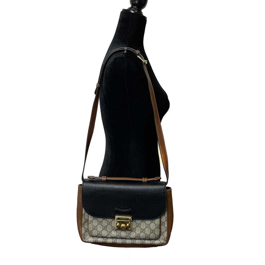 Luxury Gucci - Padlock Mini Monogram Brown Top Handle - Crossbody / Shoulder Bag