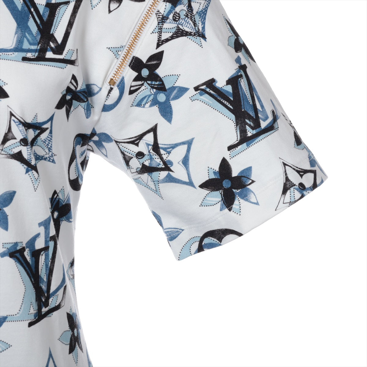 Louis Vuitton 24SS Cotton X Silk One Earrings XS  Blue X White RW241WW 3D Monogram  1AC1PS