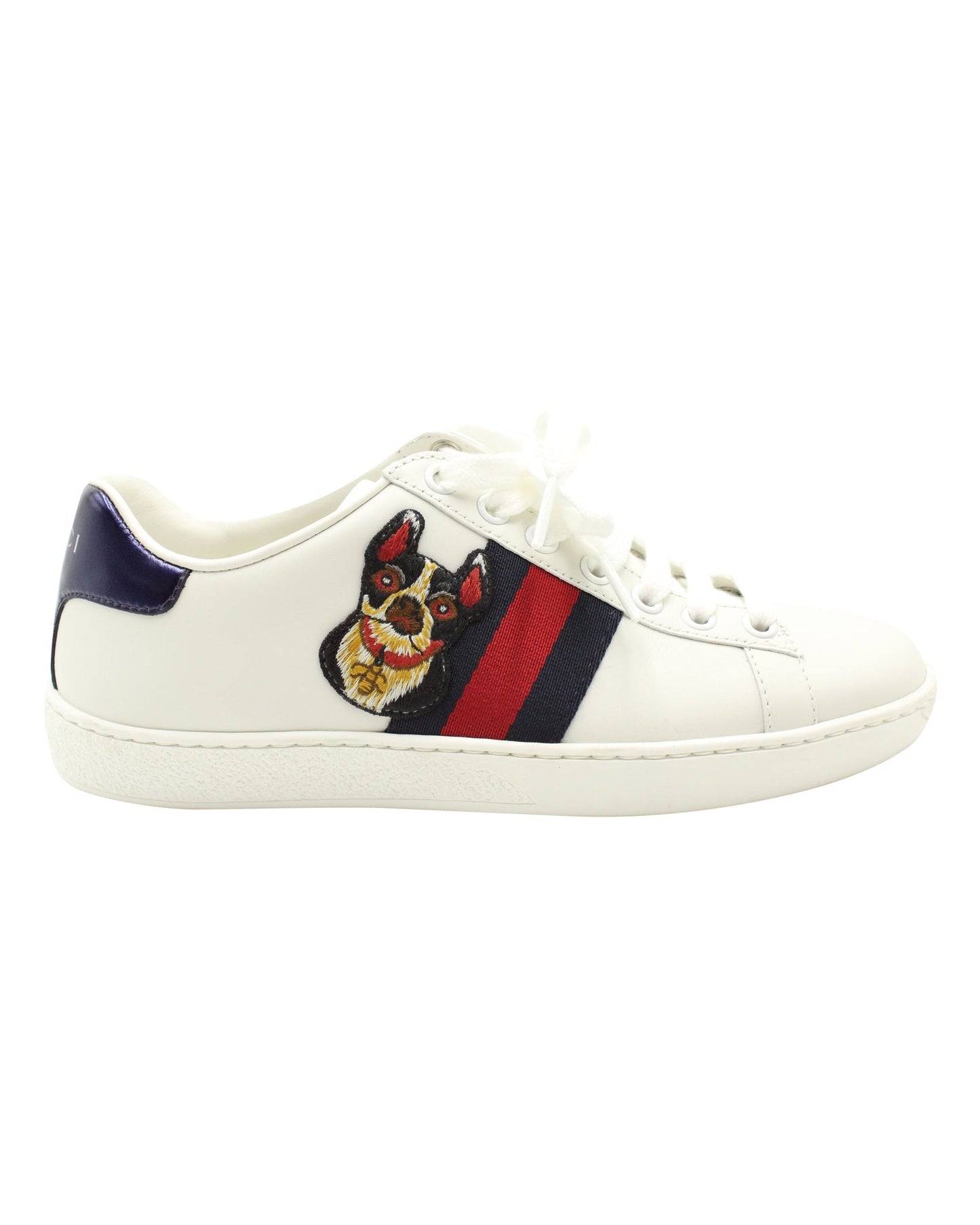 Gucci Ace Embroidered Sneaker In White Leather