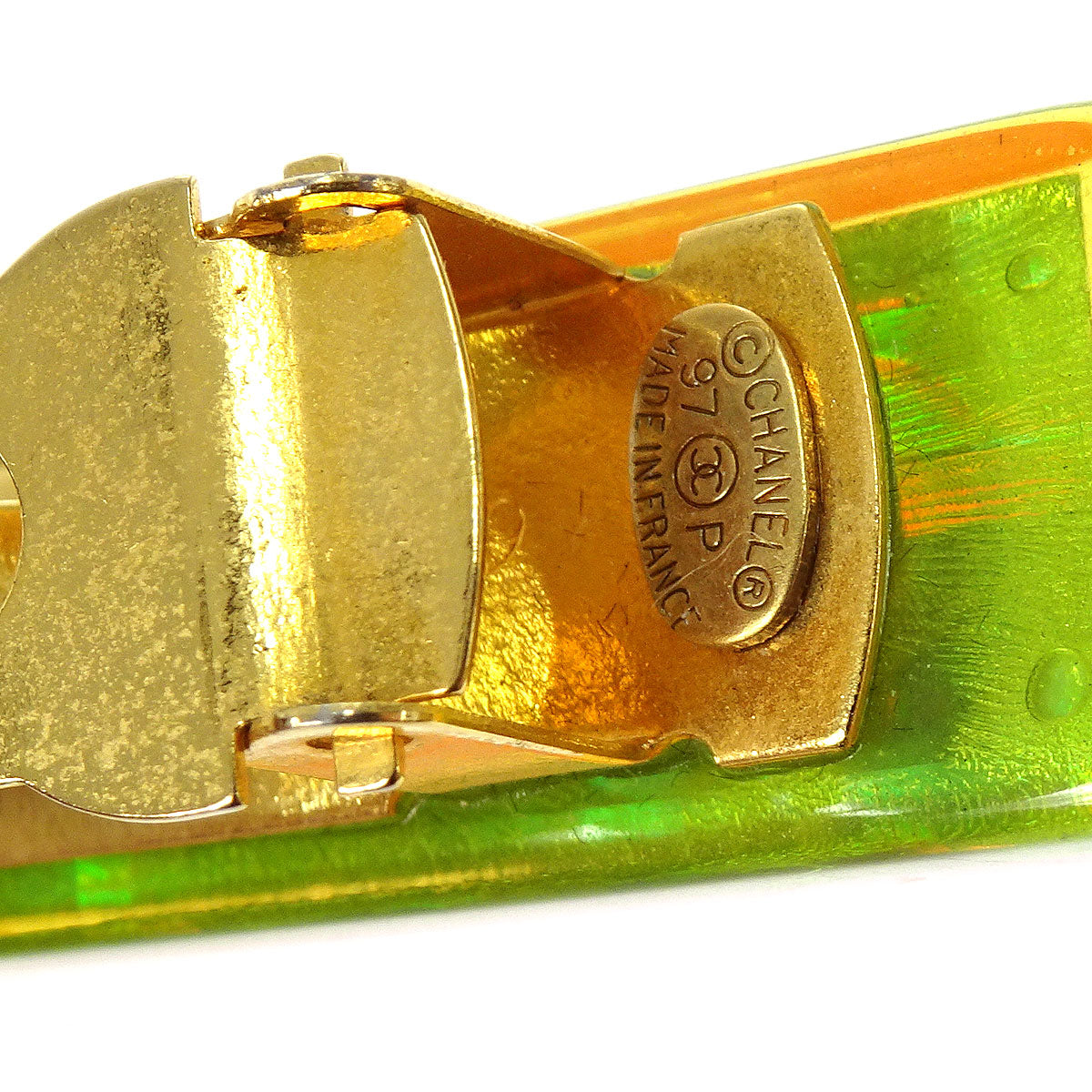 Luxury Chanel 1997 Rainbow Lucite Hair Clip Barrette